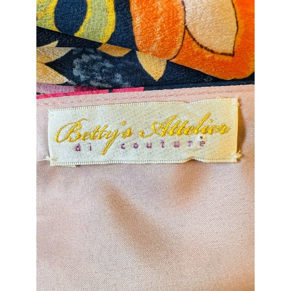 Vintage 80s Betty’s Atelier di Couture Ruched Floral Dress Sz Small Knee High - Picture 6 of 6